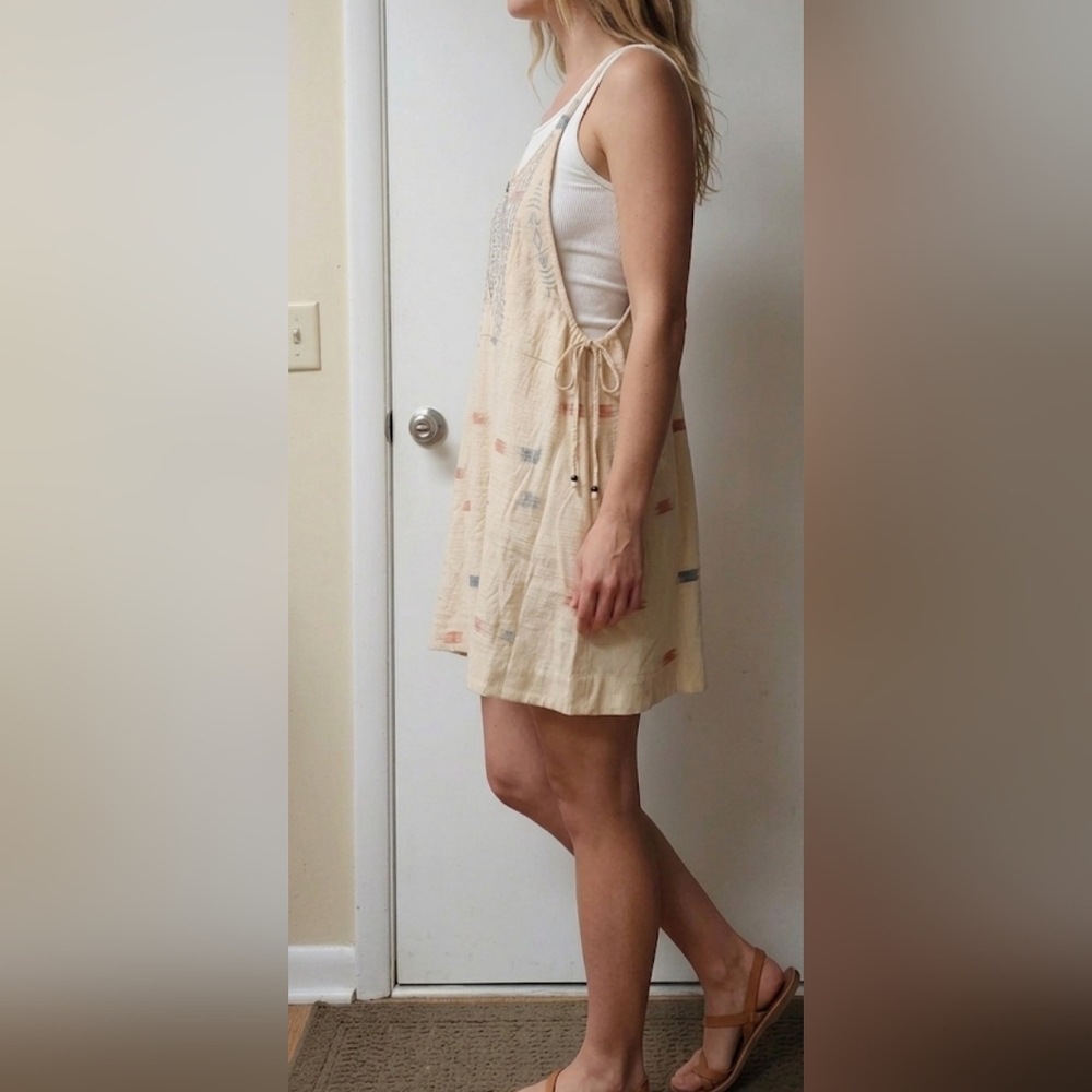 Free People Daydreamer Embroidered Boho Mini Dress With Pockets Size M - Picture 3 of 14